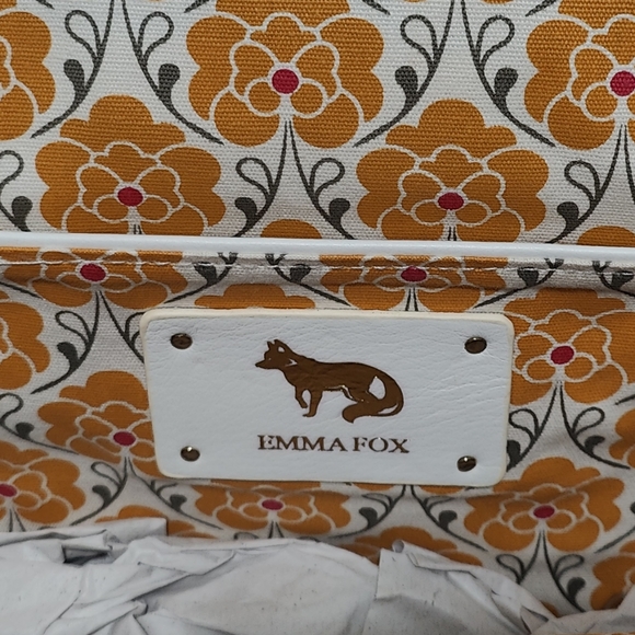 Emma Fox Newport Frame Off White and Beige Leather Satchel Crossbody - NWT - Picture 12 of 14